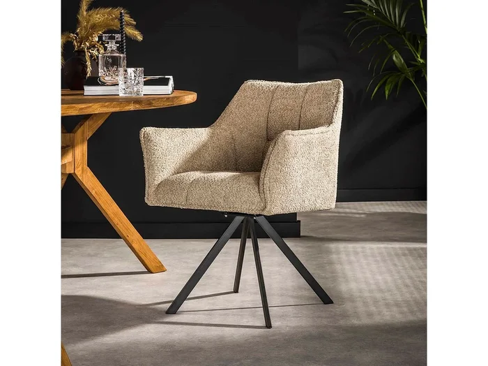 Sillón Raster Giratorio – 2 Piezas – Bouclé Color Arena