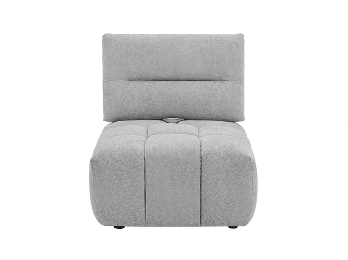 Sillón reclinable de tela texturizada gris claro con respaldo ajustable APOLIU