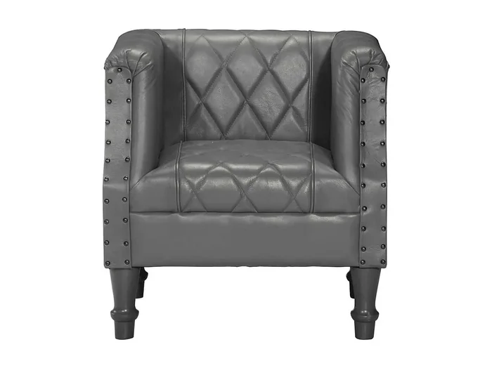 Sillón Silla de cuero de cabra auténtico gris SHL9835