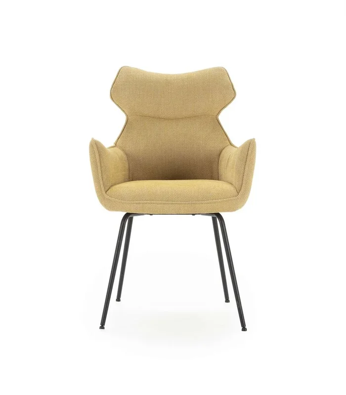 Sillones Dimitri tapizados en mostaza, pack de 2 elegantes