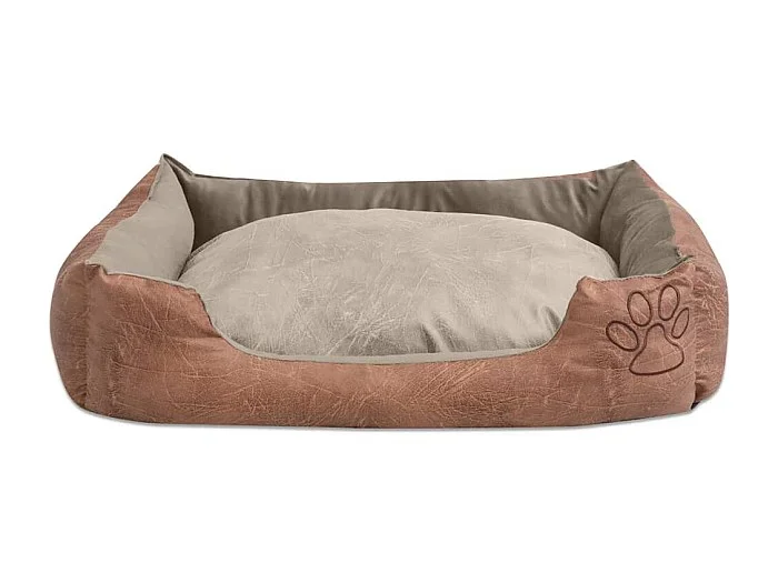 Sioux Falls Cama para perro con cojín PU cuero artificial talla XL beige