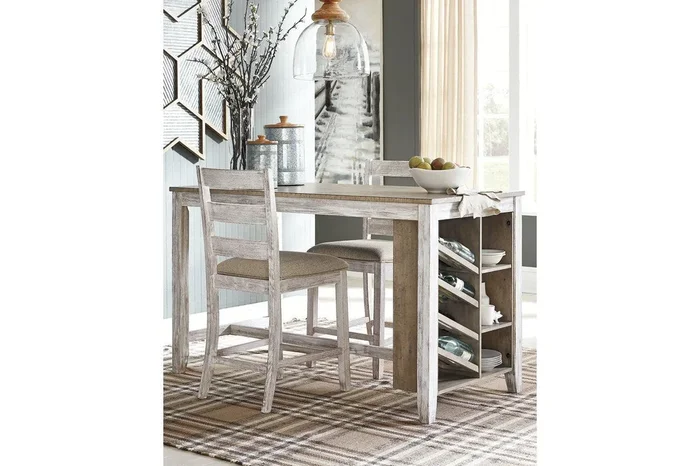 Skempton White/Light Brown Counter Height Dining Table
