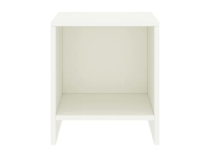 Snorfin Mesita de noche madera maciza de mango blanco 35x30x40 cm