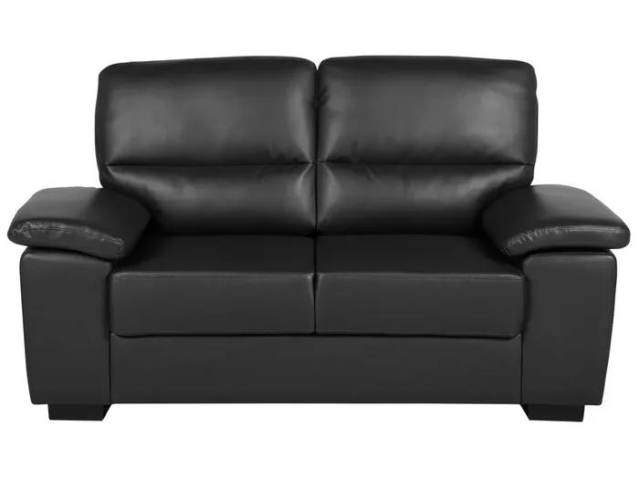Sofa 2 Seater VOGAR Faux Leather Black