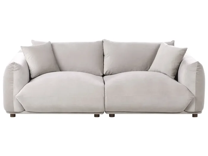 Sofá 3 plazas LUVOS Terciopelo Gris pardo