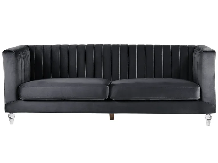 Sofa 3 Seater ARVIKA Velvet Black