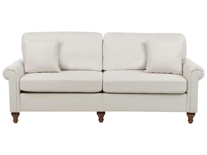 Sofa 3 Seater GINNERUP Fabric Light Beige