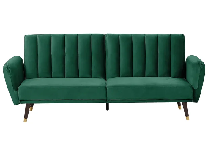 Sofá cama 3 plazas VIMMERBY Terciopelo Verde esmeralda