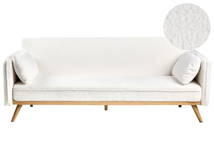 Sofá cama ASAA Bouclé Blanco crema