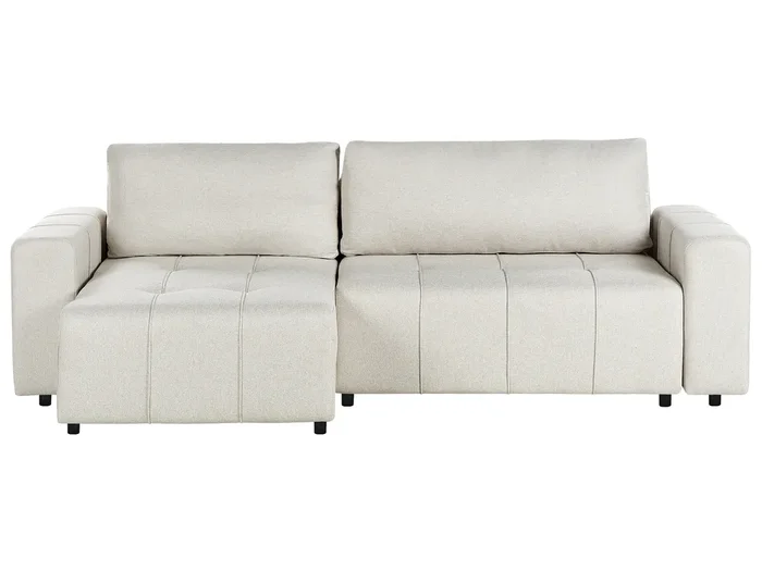 Sofá cama esquinero 3 plazas INNVIK Tela Beige claro Derecha