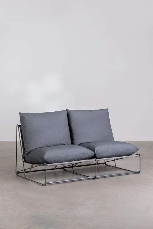 Sofá de Jardín 2 Plazas Amaro Gris – SKLUM