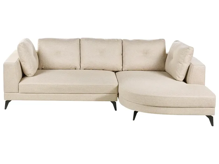 Sofá esquinero 3 plazas MARUM Lino Beige claro Izquierda