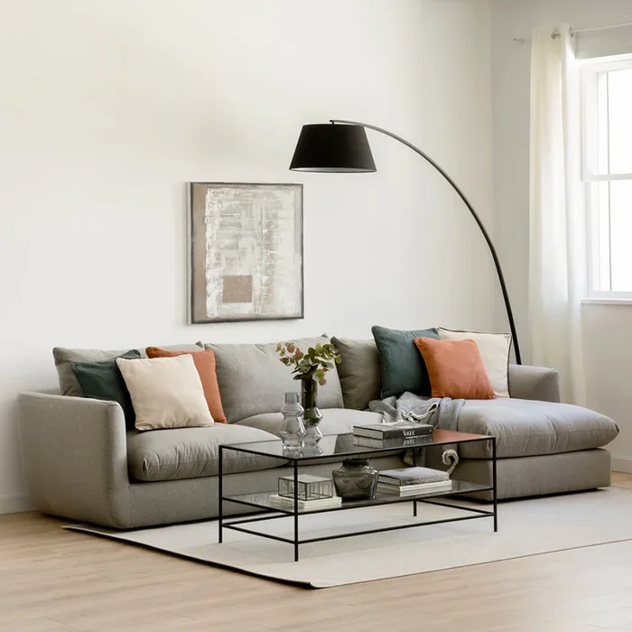 Sofá gris chaise derecha Cuzco Gris – Kenay Home