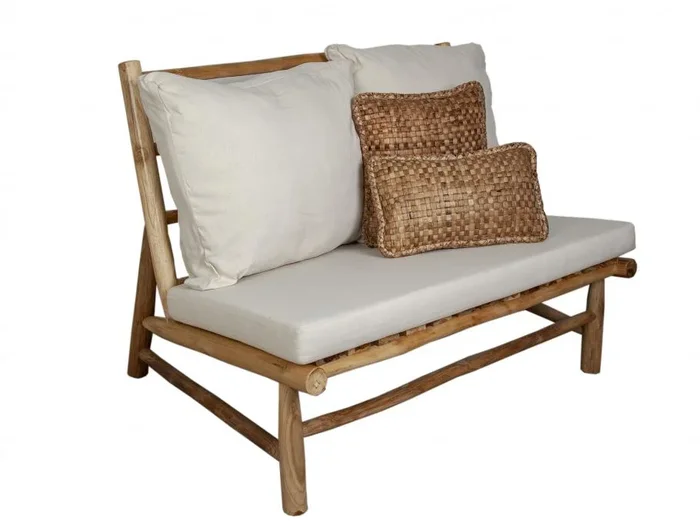 Sofa Madera Teka Con Cojines