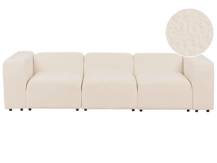 Sofá modular 3 plazas FALSTERBO Bouclé Beige claro