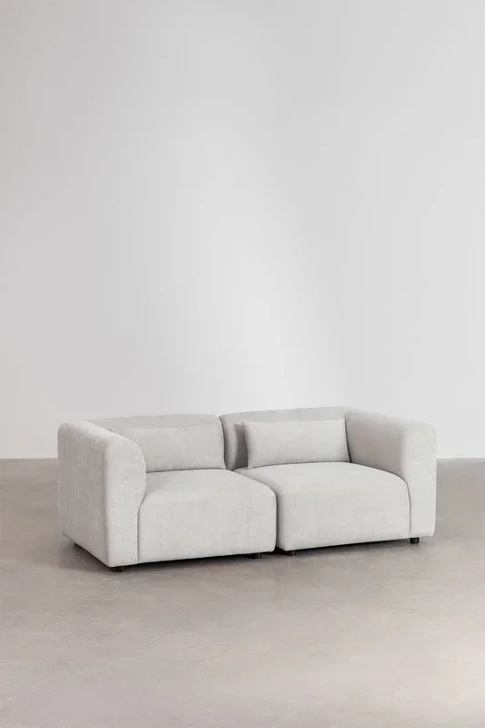 Sofá Modular de 2 Piezas Fogler Tela Gris Claro – SKLUM