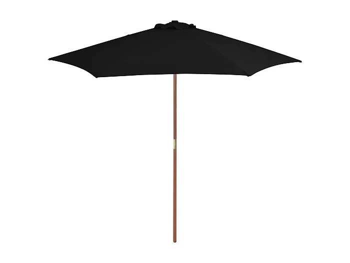 Sombrilla de jardín con mástil de madera negro 270 cm