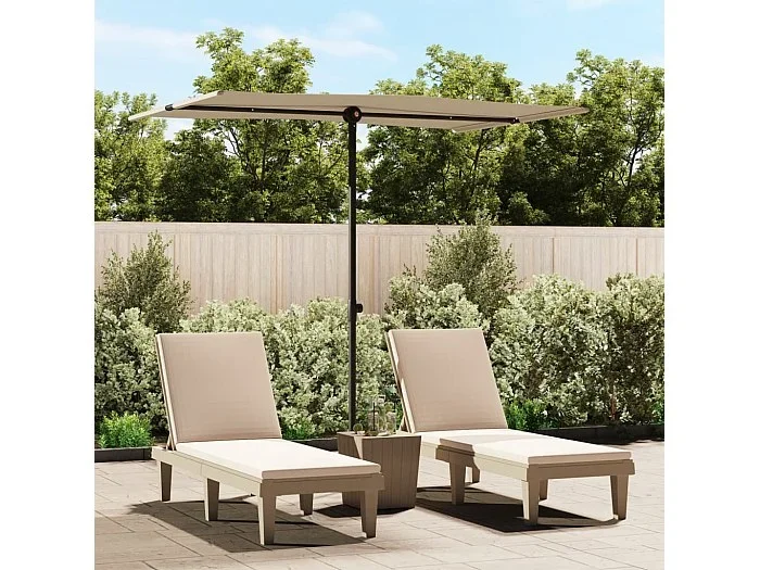 Sombrilla de jardín con palo de aluminio gris taupe 2×1,5 m ES690863