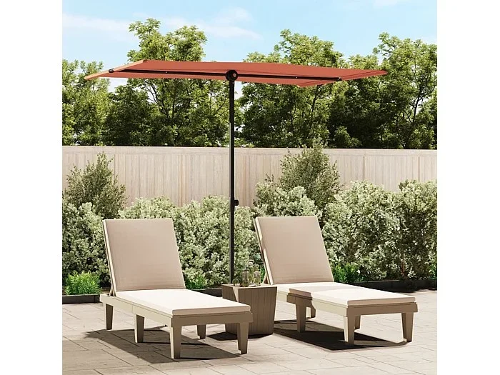 Sombrilla de jardín con palo de aluminio terracota 2×1,5 m ES671248