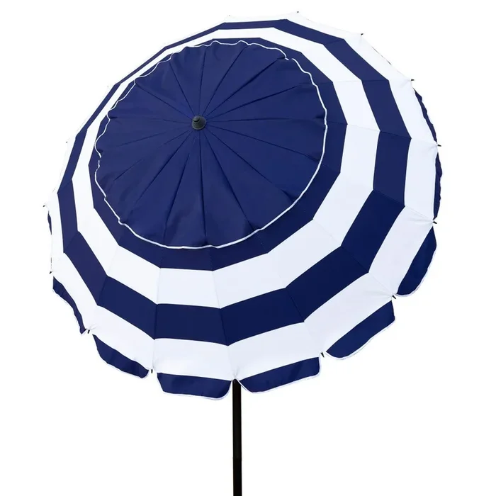 Sombrilla playa antiviento Ø220 cm c/mástil inclinable y protección UV50 Aktive