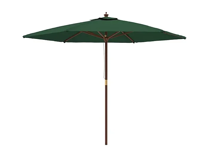 Sophie-Sandrine Sombrilla de jardín con poste de madera verde 299×240 cm