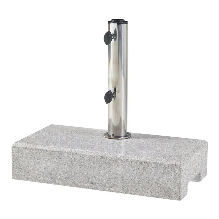 Soporte de sombrilla Bomba rectangular granito 45×22,5×9,5cm – Gris [casa.pro]