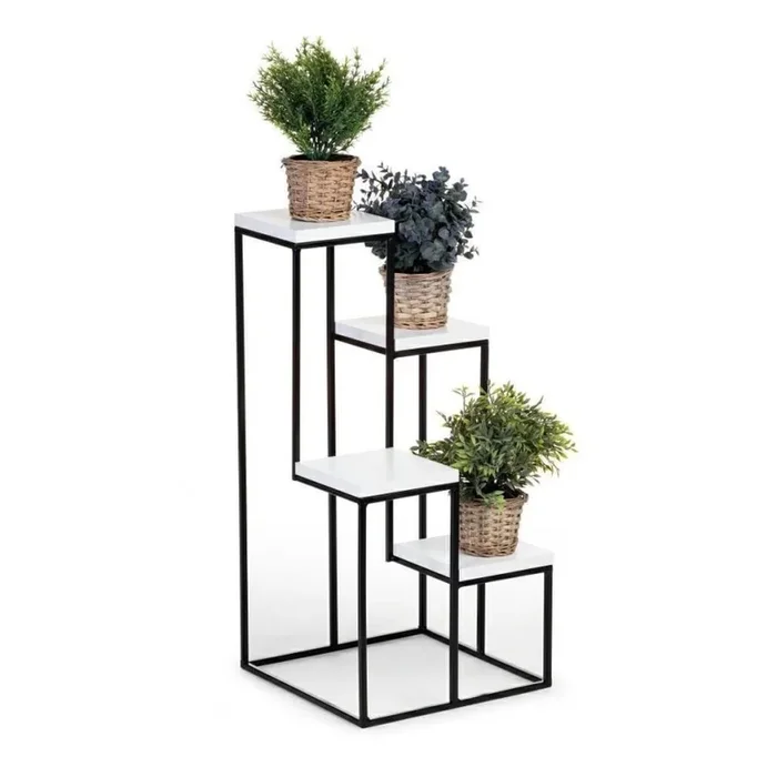 Soporte para plantas KASKADA 70×34 negro/blanco