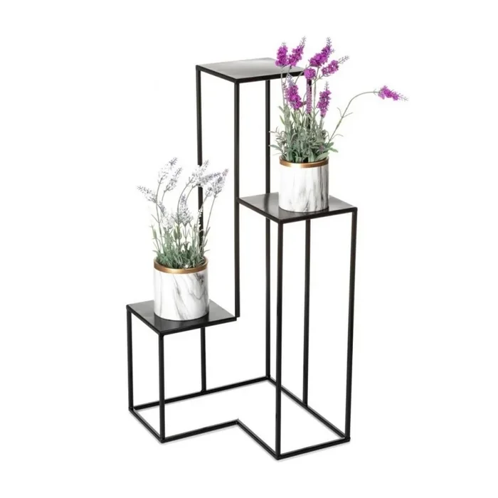 Soporte para plantas KASKADA 85×40 cm negro