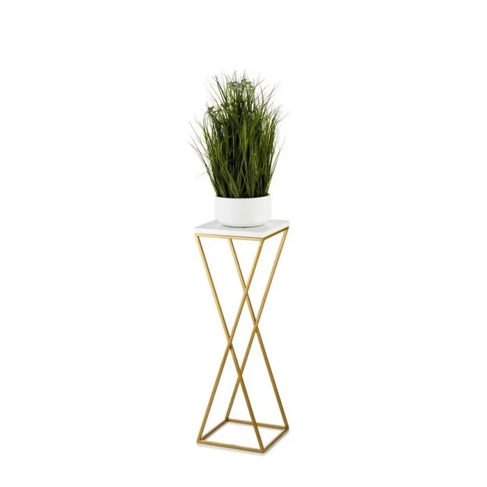 Soporte para plantas LOFT 70×24 cm dorado/blanco