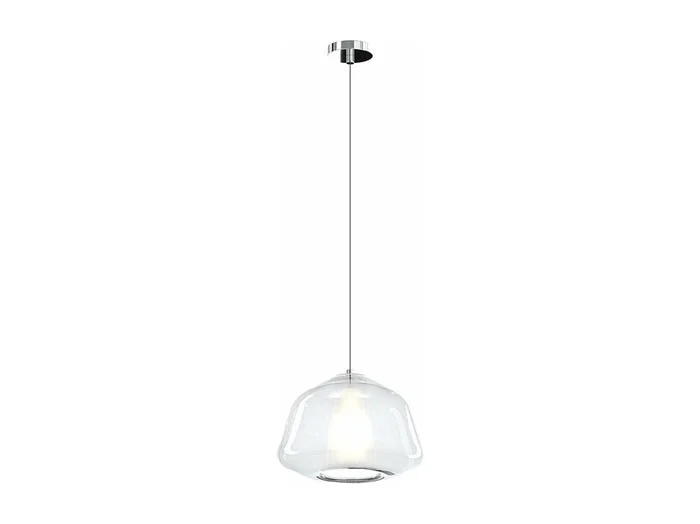 Sosp. Cromo 1 Luce Vetro Alpha Trasparente
