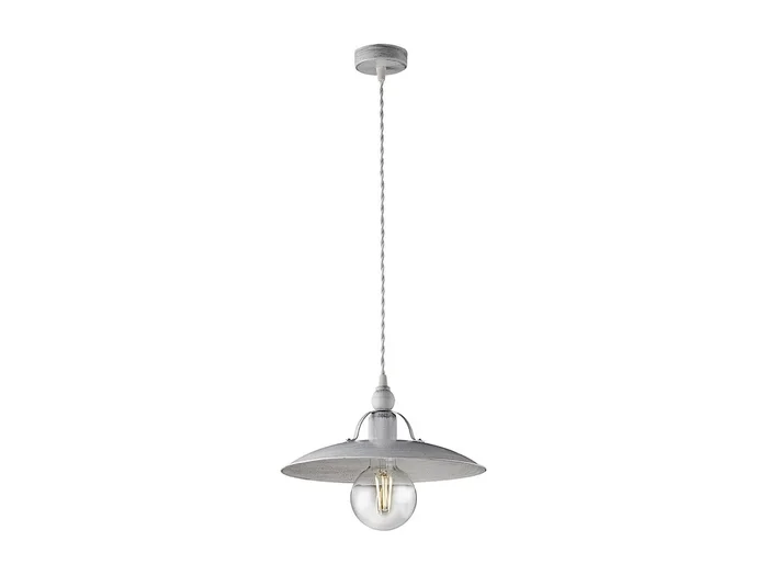 Sospensione Cantina Stile Industrial 1 Luce Ferro Bianco E Argento