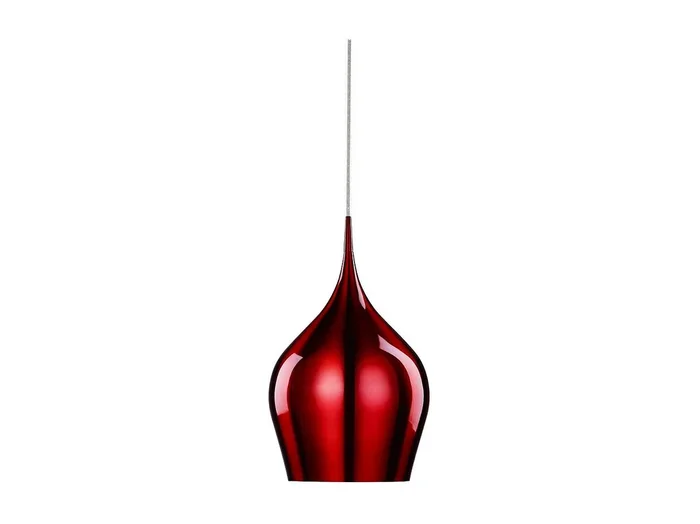 Sospensione Contemporanea Vibrante Alluminio Rosso 1 Luce E27