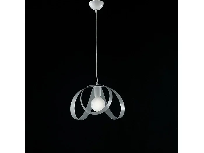 Sospensione Moderna 1 Luce Ferro Laccato Bianco e Grigio Serie Piovra