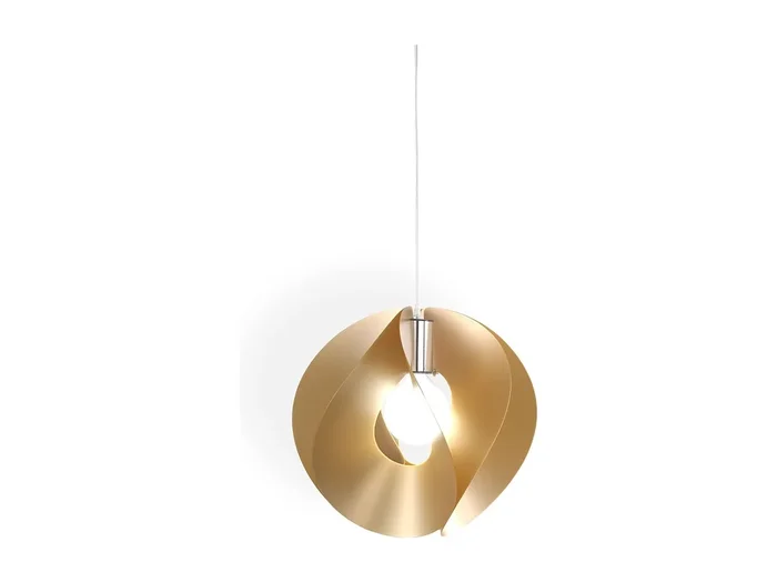 Sospensione Moderna Atom Polilux ® New Gold E Metallo Cromo 1 Luce E27 D54Cm