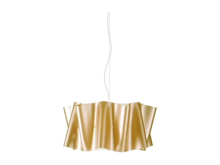 Sospensione Moderna Folio Polilux ® New Gold E Metallo Cromo 1 Luce E27 D50Cm
