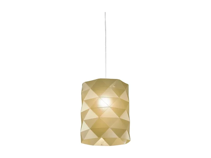 Sospensione Moderna Prisma Polilux ® New Gold E Metallo Cromo 1 Luce E27 D27Cm