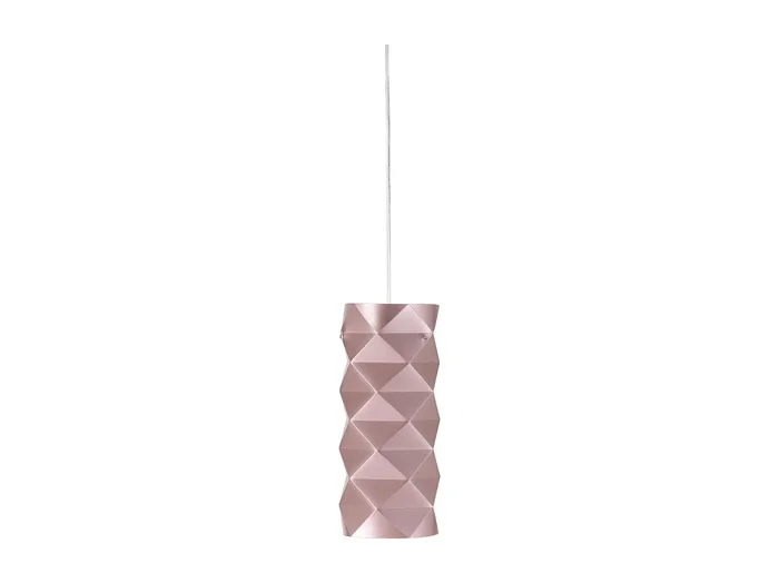 Sospensione Moderna Prisma Polilux ® Pink Metal E Metallo Cromo 1 Luce E27