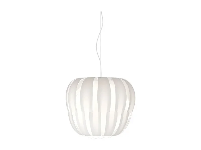 Sospensione Moderna Queen Polilux ® Bianco E Metallo Cromo 1 Luce E14