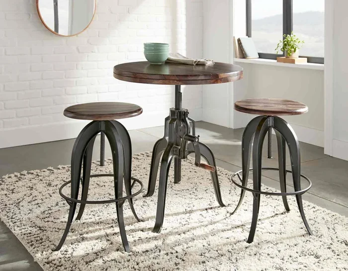 Sparrow Brown/Black Adjustable Height Dining Set