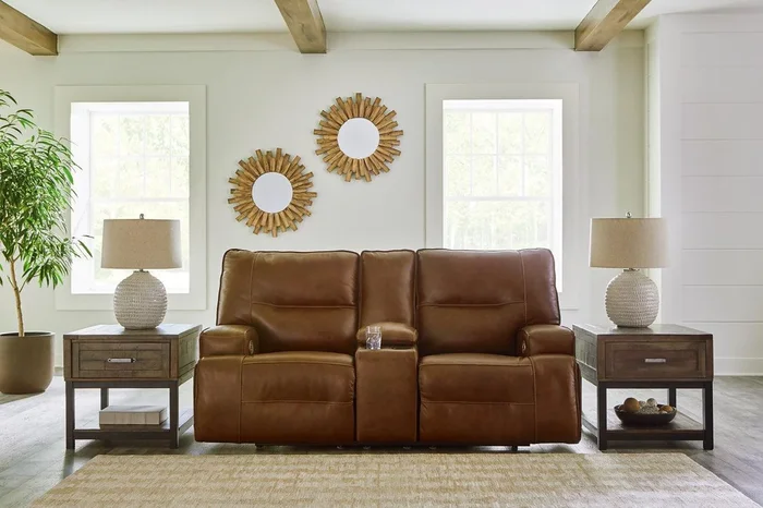 [Special Price] Francesca Auburn Power Reclining Loveseat with Console