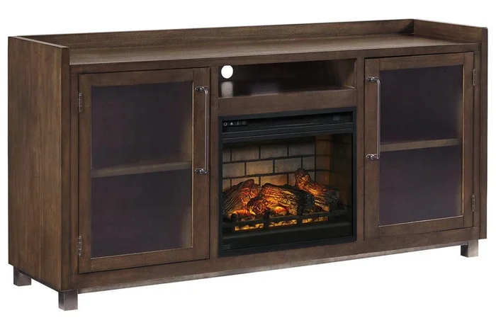 Starmore Brown 70″ TV Stand with Electric Fireplace