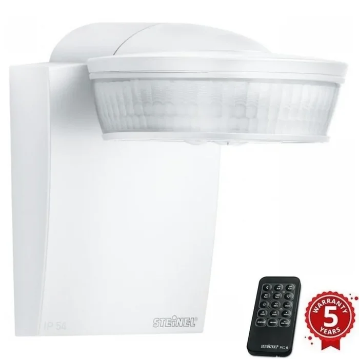 Steinel 059576 – Sensor de movimiento SensIQ IP54 blanco + mando a distancia