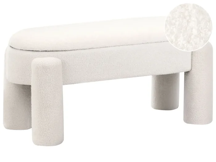 Storage Bench OAKLEY Boucle Off-White