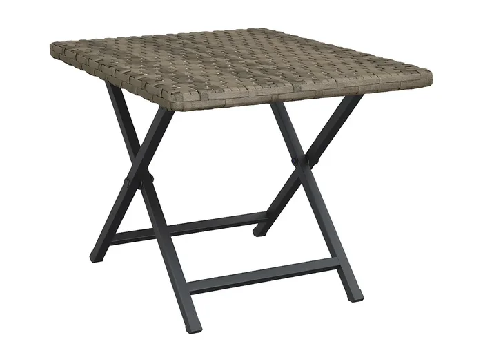 Sullivan Mesa plegable ratán sintético gris 45x35x32 cm