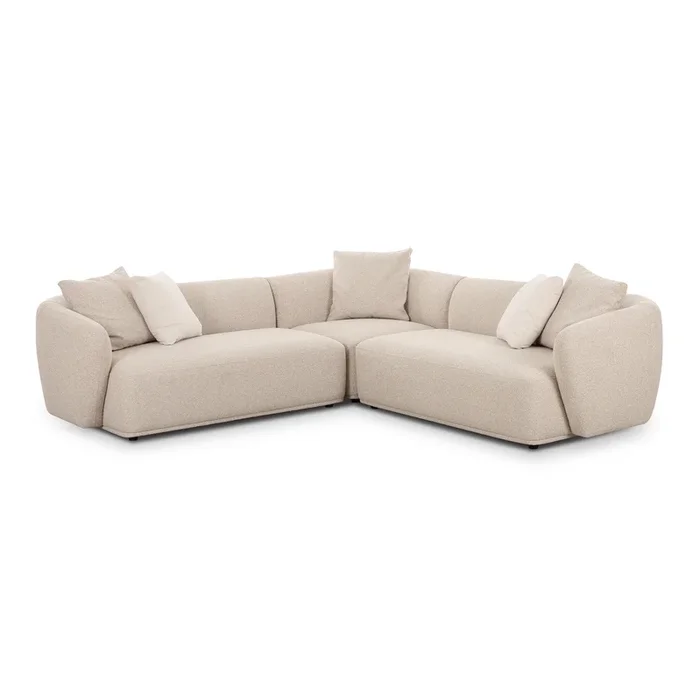 Sylvie Cream Boucle 3-Piece Sectional