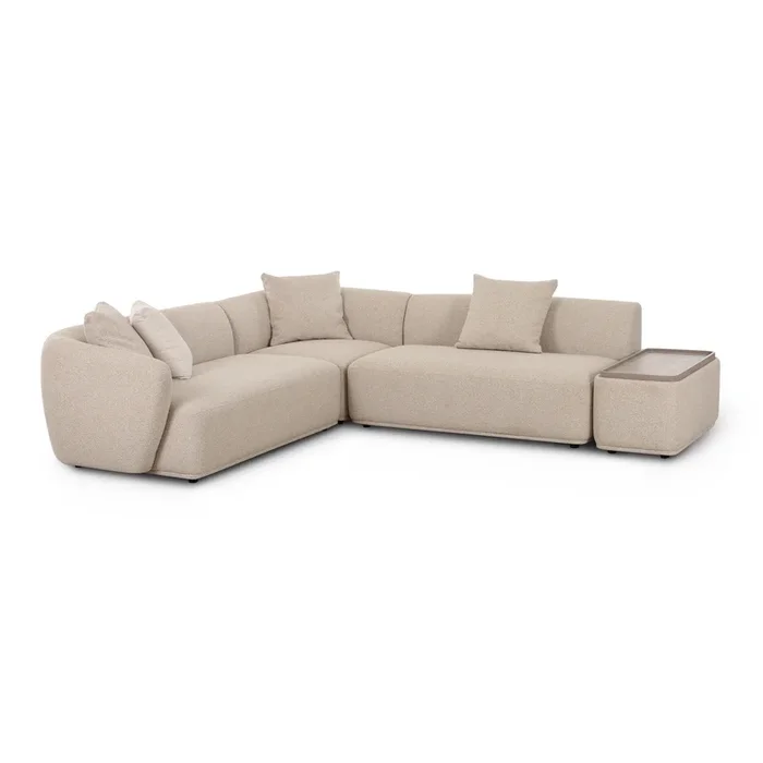 Sylvie Cream Boucle 4-Piece Chaise Sectional