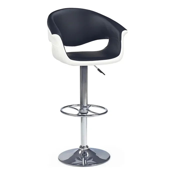 Taburete 115×60 cm blanco/negro/cromo brillante