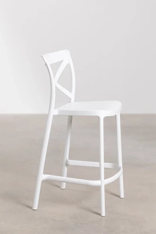 Taburete Alto Apilable de Jardín Otax ↑65 cm Blanco – SKLUM