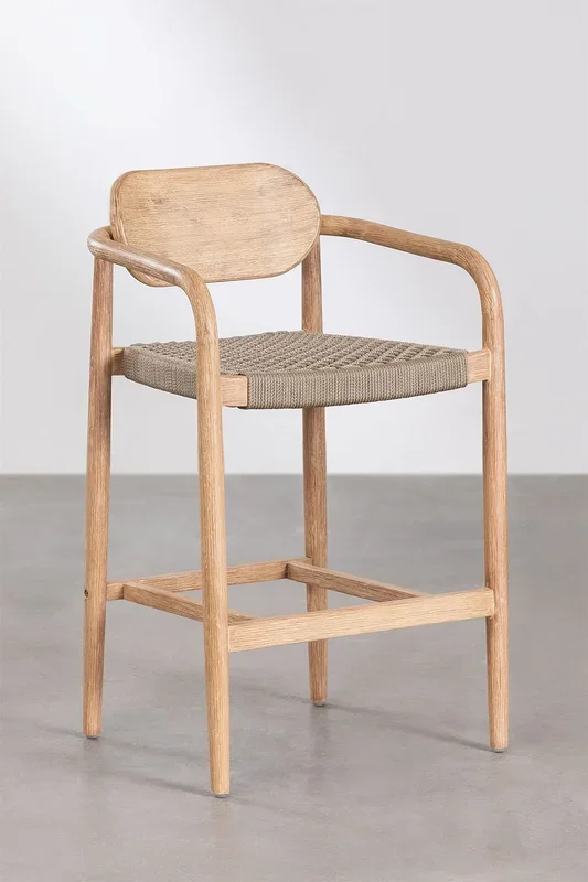 Taburete Alto de Jardín en Madera (66,5 cm) Naele Marrón Trigo – SKLUM