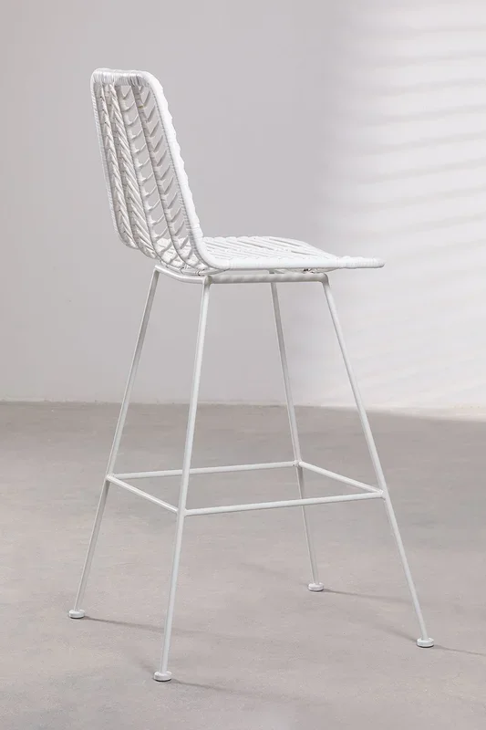 Taburete Alto de Jardín en Ratán Sintético Gouda Colors ↑75 cm Blanco – SKLUM